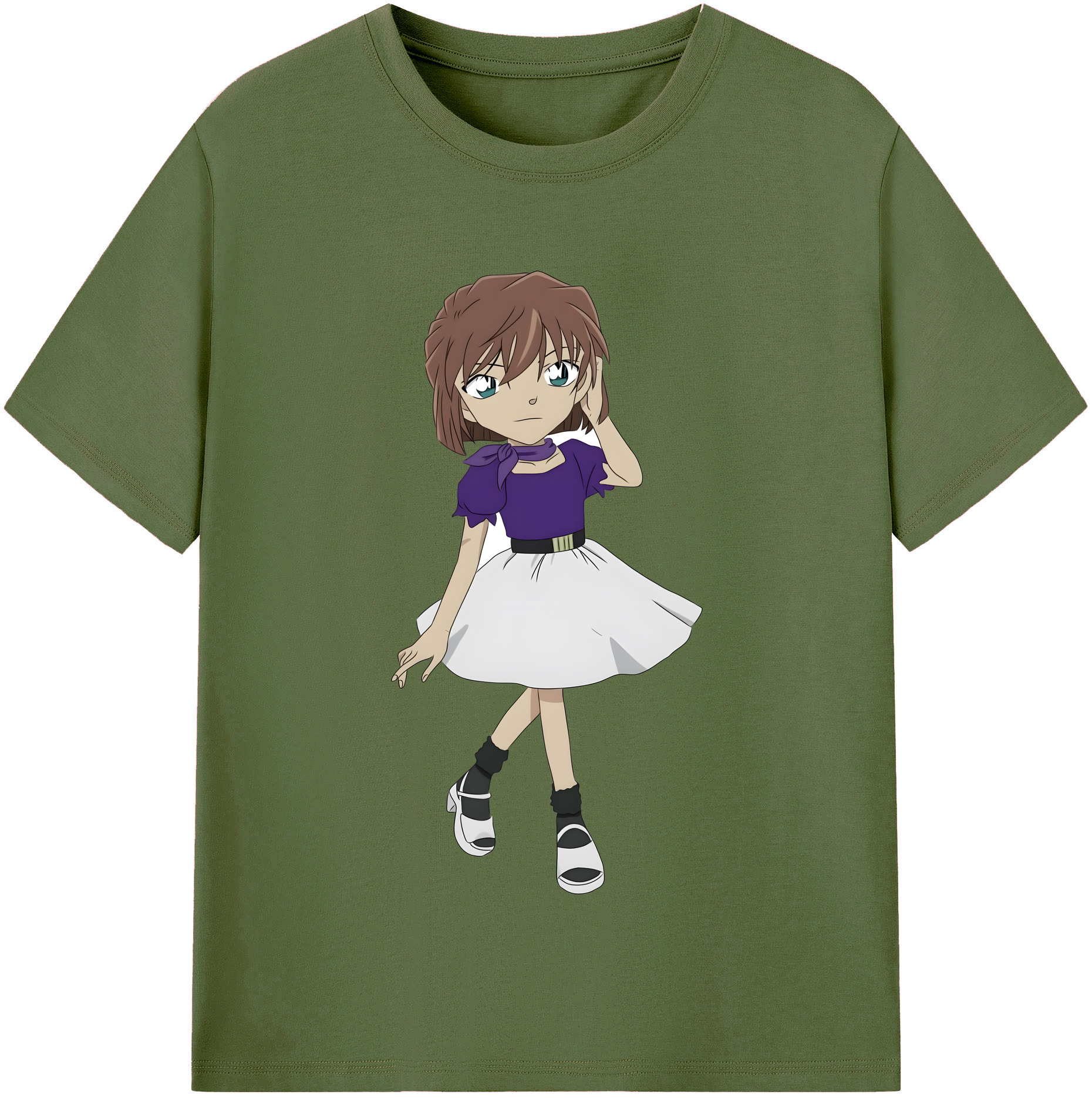 （画像用） 名探偵コナン 灰原 哀 はいばら あい Detective Conan Anita Hailey、Vi Graythorn Haibara Ai 綿100％半袖Tシャツ（フロントプリント）